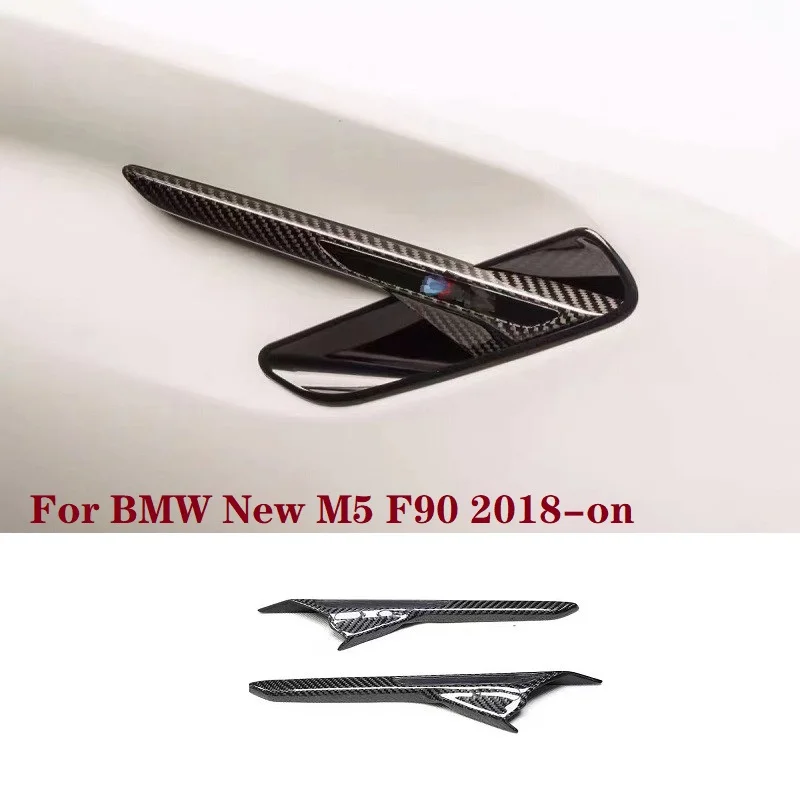 

Car Side Fender Air Vent Trim Fit For BMW New M5 F90 2018-on Gloss Black Carbon Fiber Replacement Type