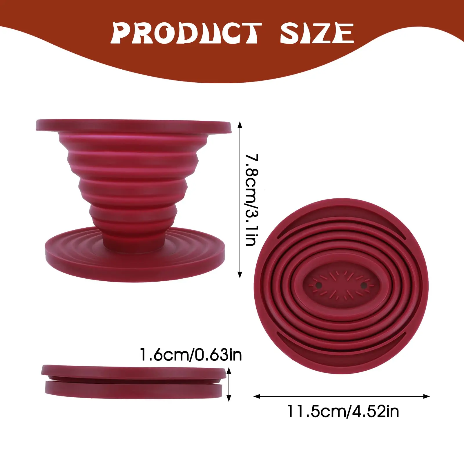 Collapsible Coffee Filter Silicone Coffee Maker Reusable Coffee Dripper For Hiking Camping Home Office Accessories  Hand Brewed