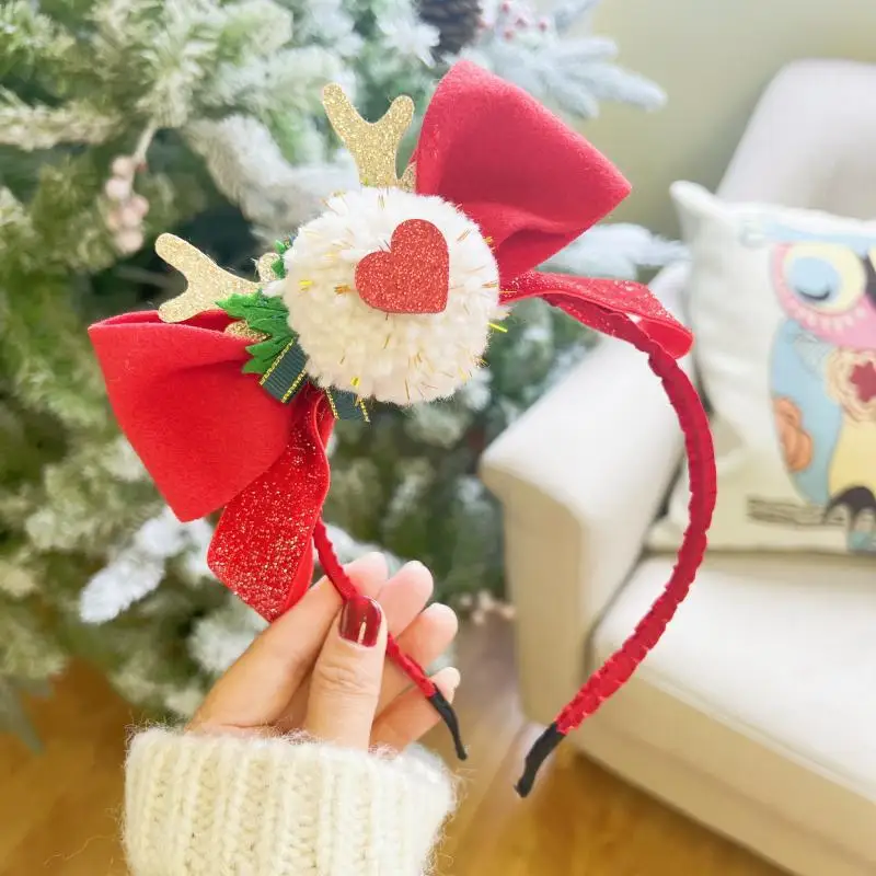 Christmas Headband Santa Snowman Elk Hairdband Xmas Tree Deer Horn Headwear Merry Christmas Party Decoration New Year Gifts