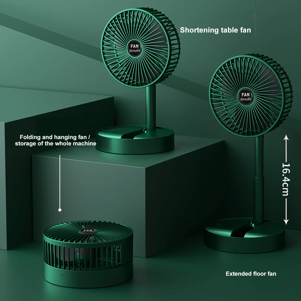 New Desktop Foldable Retractable Small Fan Mini Portable Charging Usb Home Low Noise High Duration Standby Mini Electric Fan