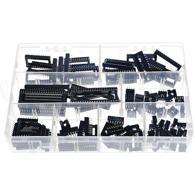 솔더 타입 어댑터 모음 키트 박스 핀, DIP IC 소켓, 2.54mm 피치, 100 개