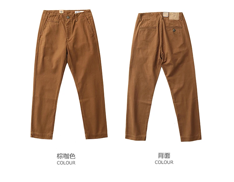 casual khaki pants Spring and Autumn New American Retro Twill Heavyweight Tooling Pants Men's Military Style Washed Straight Tube Casual Trousers business casual pants