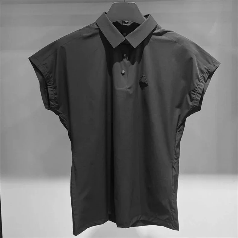 2024 단색 라펠 슬림 여성 골프웨어, 스포츠 반팔 골프 티셔츠, 여름 신상