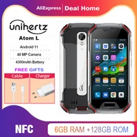 Unihertz Atom L 6GB+128GB, Rugged Unlocked Smartphone Android 11 Fast Charging 48 MP Camera 4300mAh Fingerprint Dual Sim NFC 1