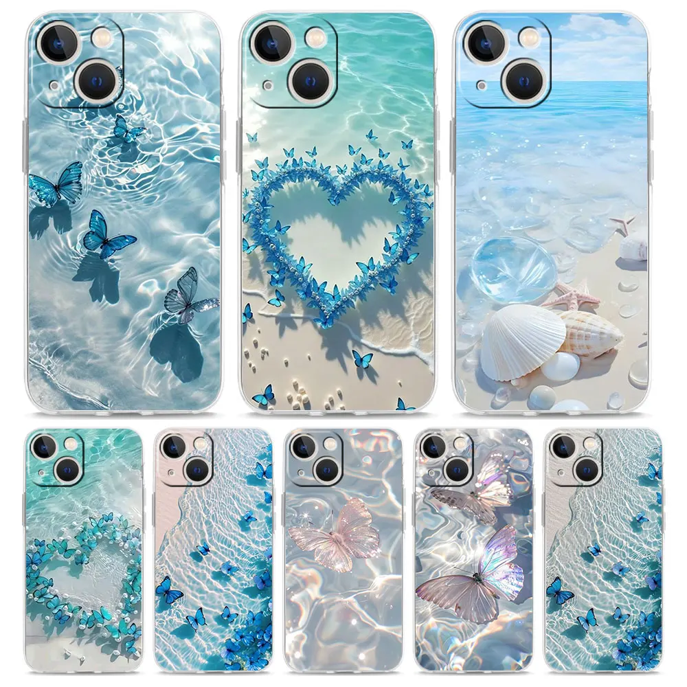 Blue Butterfly Ocean Waves Phone Case Cover