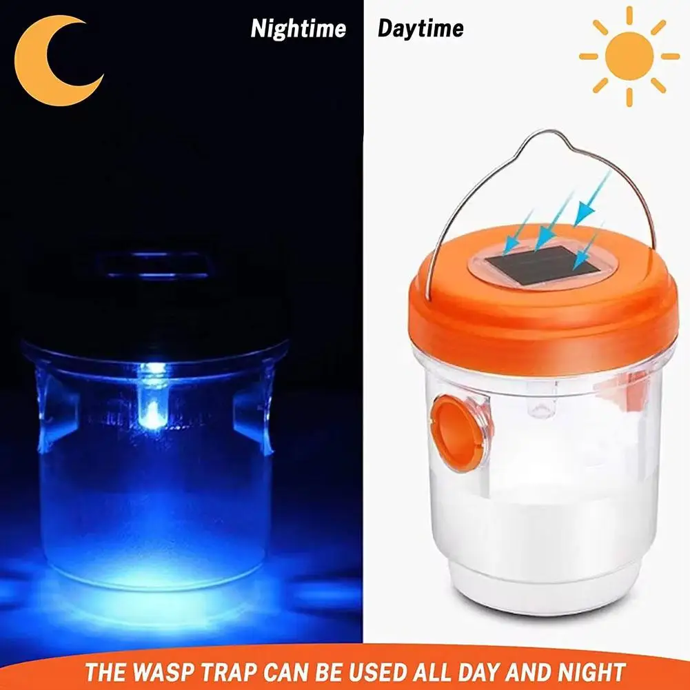 Wasp Trap Solar Waterproof Outdoor Hanging Trap Safe Non-Toxic Bee Hornet Traps Reusable Garden Fruit Fly Catcher