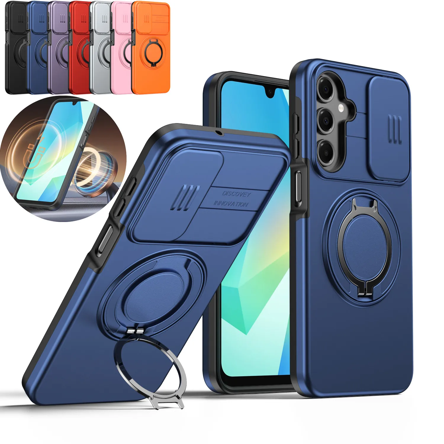 360° Rotating Shockproof Magnetic Stand Phone Case with Enhanced Protection