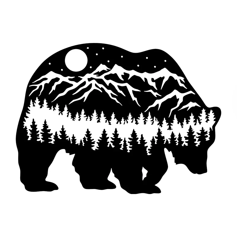 

Creative Mountain Forest Brown Bear Personalized Car Sticker PVC Body Window Applique Laptop Decoration Waterproof Auto Decals