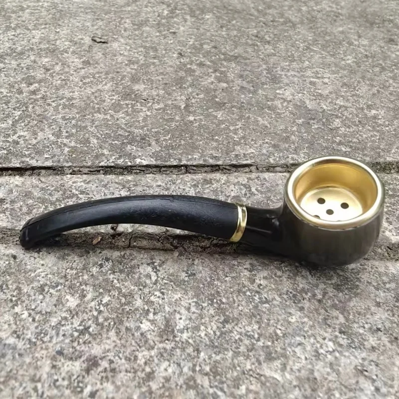 Description Picture 5 of item2025 new popular  mini portable small pipe resin bending simple novice practice pipe smoking accessories