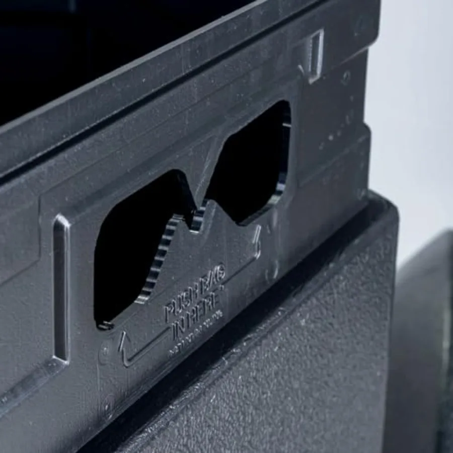 732101 OpenTop Indoor Outdoor Square 42 Gallon Large Waste Trash Container Bin Black for Efficient Waste Management in Resident