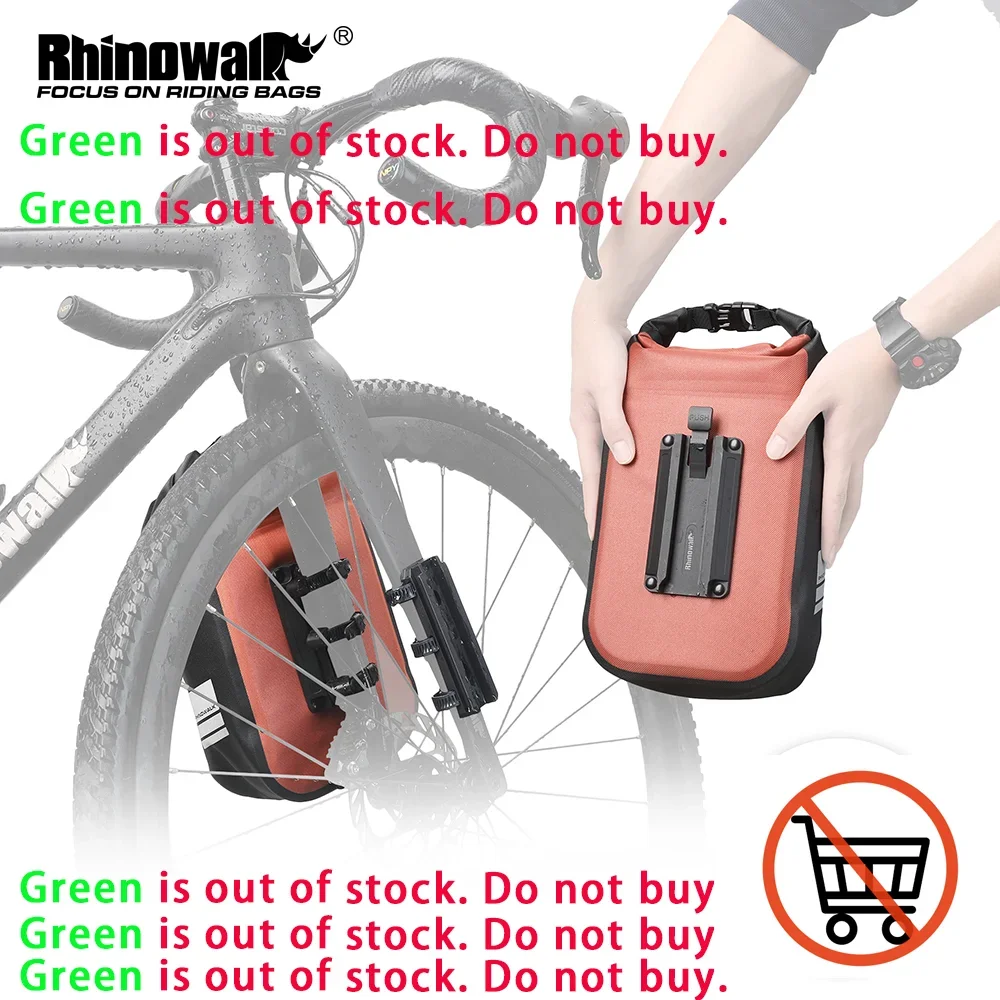 Rhinowalk 2 Pcs Bike Fork Bag Quick Release Waterproof 4L 6L Cycling Bicycle Front Pack Mount Electric Scooter Vehicle Bag