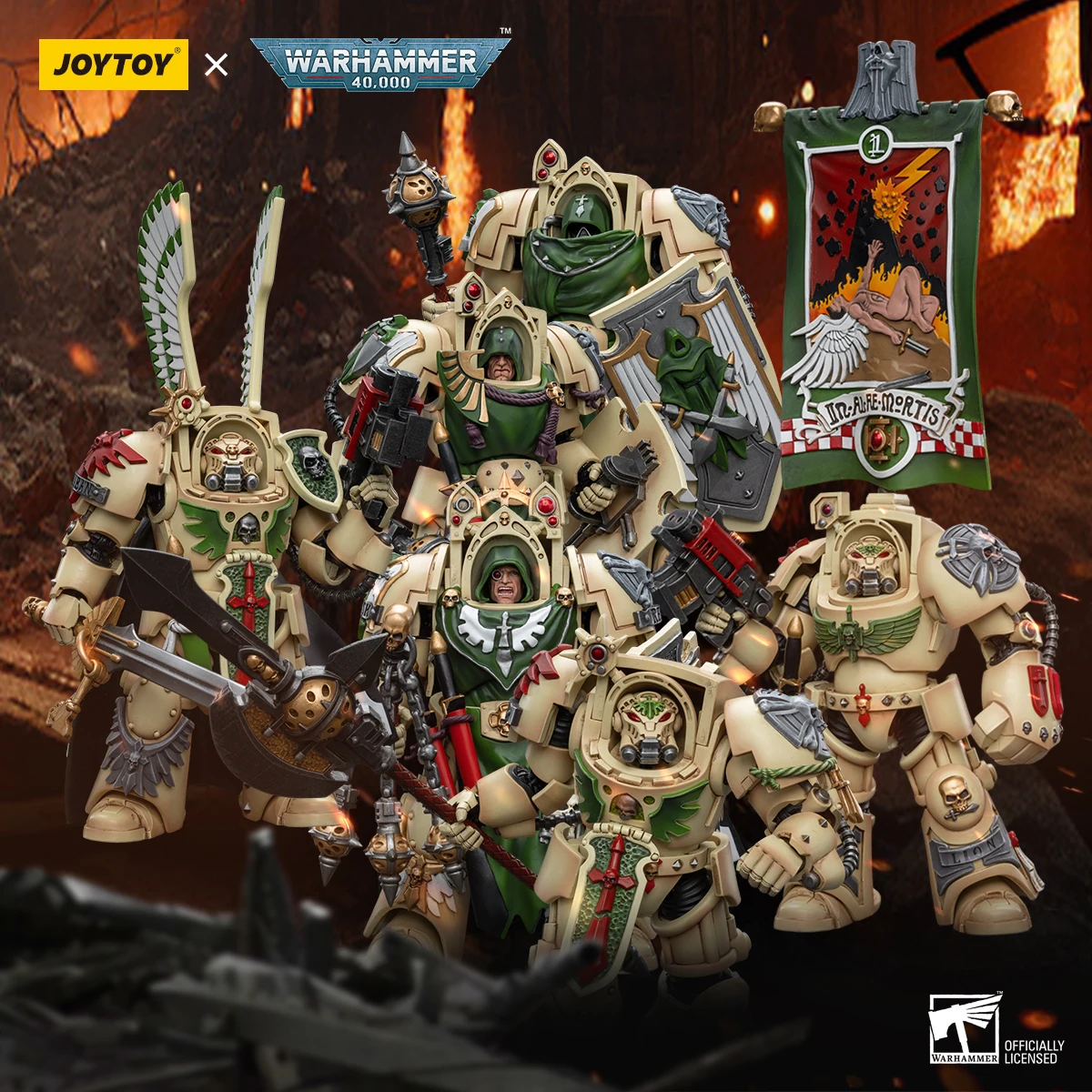 Joytoy Warhammer 40K 1/18 Action Figures Anime 13.6Cm Dark Angels Deathwing Strikemaster Deathwing Knight Master Model Toys