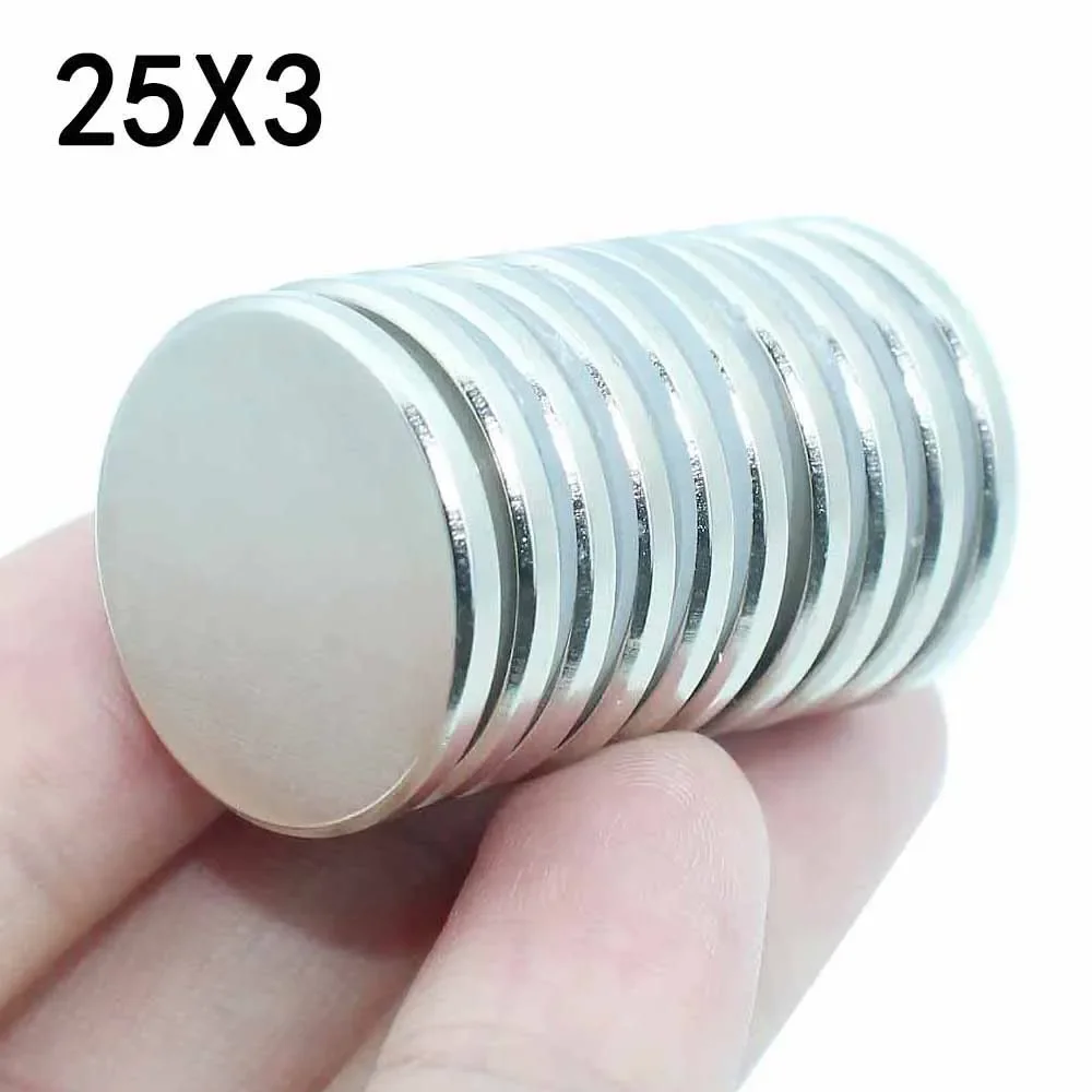 

5/8/12/20/25 Pcs 25x3 Neodymium Magnet 25mm x 3mm N35 NdFeB Round Super Powerful Strong Permanent Magnetic imanes Disc 25*3