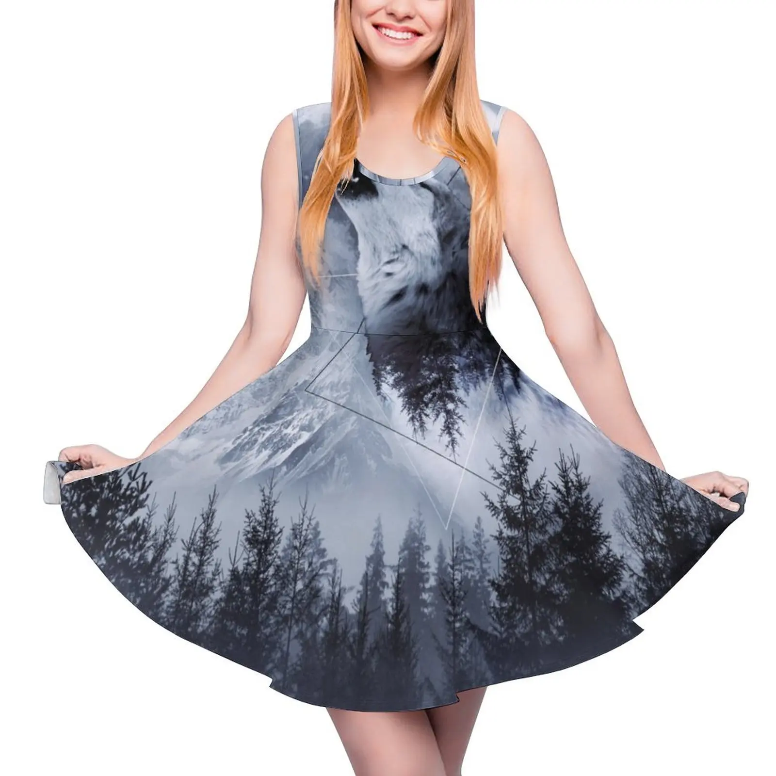 

Платье Howl с волком без рукавов летний женский костюм элегантные платья