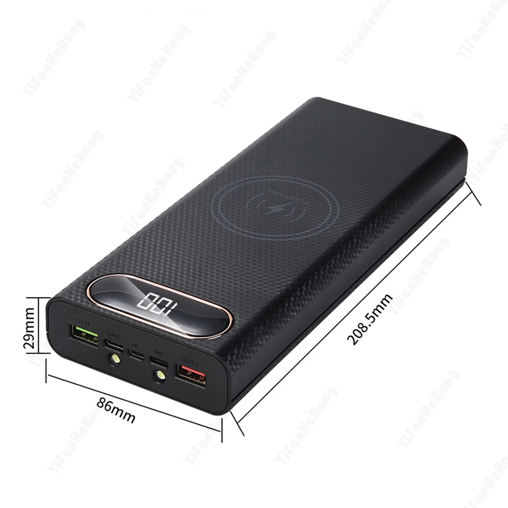 탈착식 LCD 디스플레이 DIY 보조배터리 박스 8x21700 배터리 충전 박스 QC 3.0 PD 배터리 보조배터리 쉘 무선 충전 박스