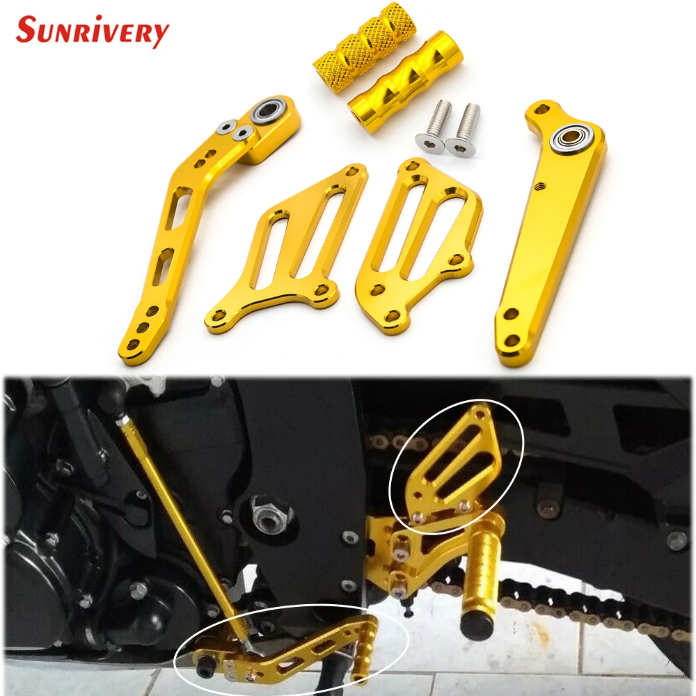 

Rearset Footpeg Foot Peg Pedal Motorcycle Brake Gear Shift Shifter Levers + Wings For Suzuki GSXR600 2006-2010 2009 2008 2007