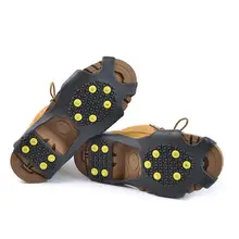 

10 Studs Anti-Skid Snow Ice Thermo Plastic Elastomer Climbing Shoes Cover Spikes Grips Cleats Over Shoes Covers Crampons 1 Pair