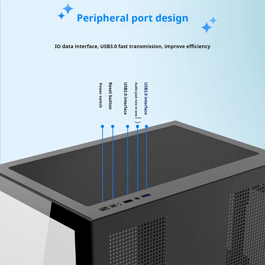 POWER TRAIN Gaming PC Case Dreamland PRO, ATX Motherboard Support, 360 Water Cooling Compatible, Sea View Room Design, Double Sided Glass, Gaming Computer Chassis - Image 3