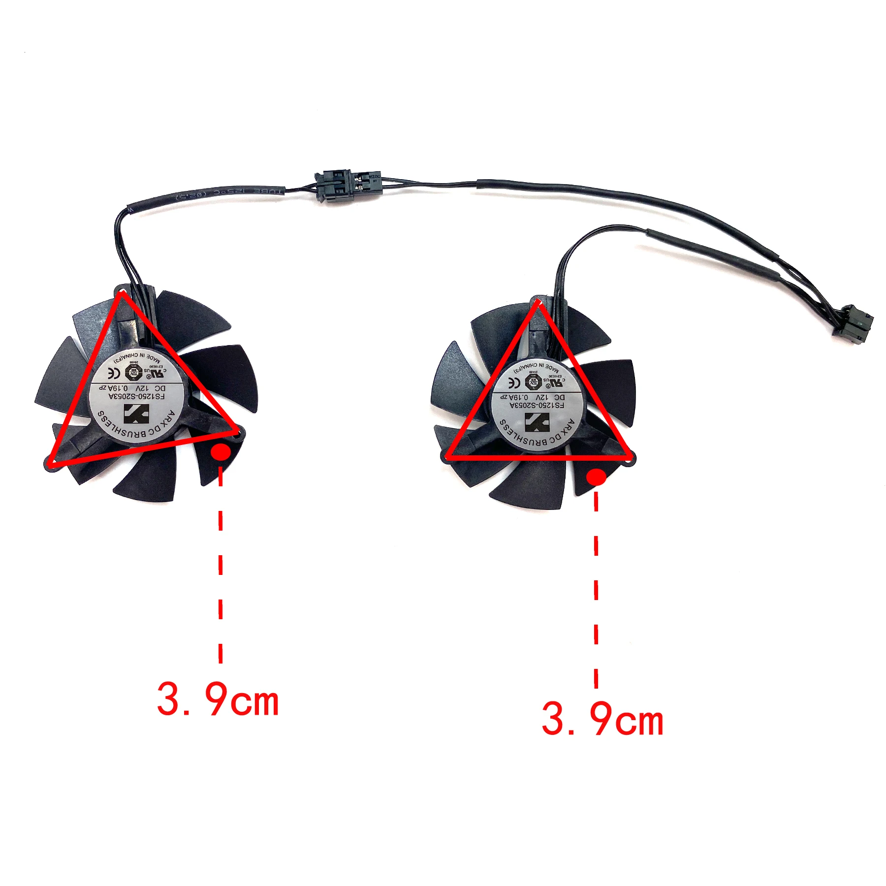 Gpu Ventilador de Refrigeração para Gigabyte Geforce Baixo Perfil Placa Gráfica Substituição Novo Fs1250-s2053a 12v 0.19a Gtx1650 1630 oc 46 Centímetros - Imagem 3