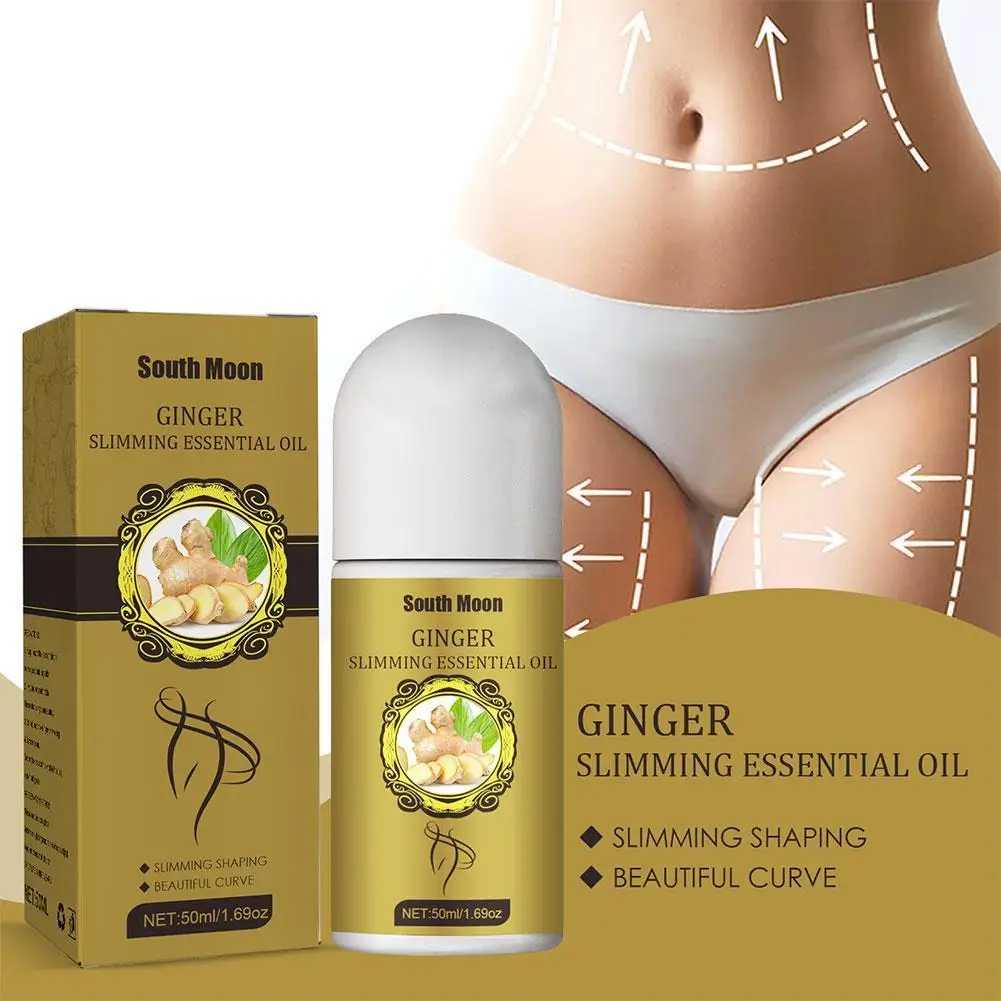 Natural Ginger Slimming Essential Oil Roller Fat Burning Weight Loss Body Massage Ball Skin Tightening Care |