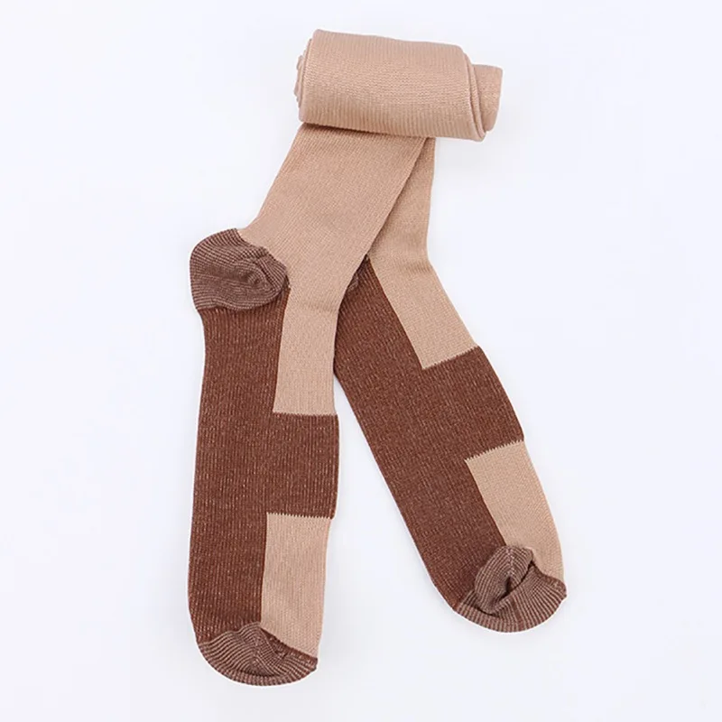 Copper Fiber Long Tube Stress Stocking For Men Women Compression Elastic Pain Relief Recovery Socks for Running Fitness Sports