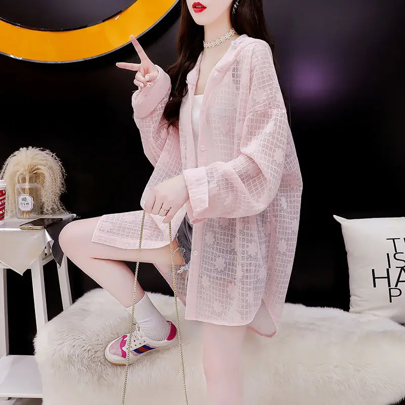 Long Sleeve Hooded Shirt Women Sun Protection Sweatshirt Lightweight Tops Korean Fashion Casual Loose Jackets Plus Size Cardigan panda endpoint protection plus