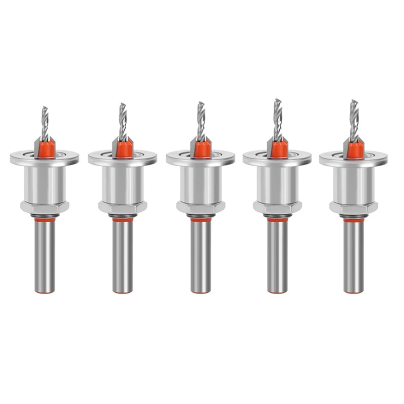 5PcHSSCountersinkWoodworkingRouterBitSetMillingCutterScrew