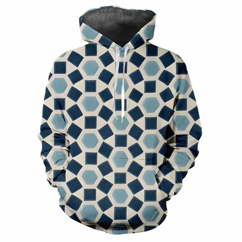thumbnail image 1 of Sudadera con capucha con estampado 3D de cuadrados coloridos para hombre, sudadera con patrón geométrico, sudaderas casuales de moda, jersey de gran tamaño, mangas largas, 1 of 5