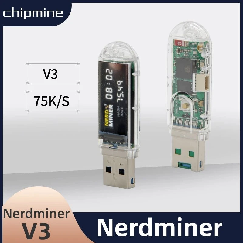 Placa Original com T-display Nerdminer Mineiro Solo Btc Loteria Firmware 1.6.3 s3 Hashrate 75 km s v3