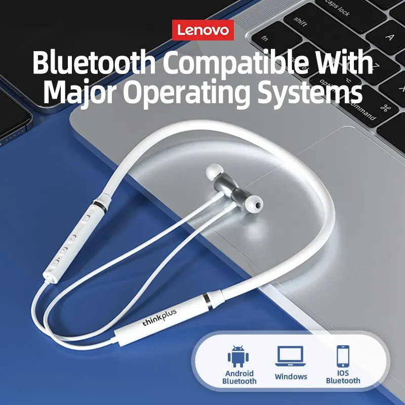 Original Lenovo HE05X Bluetooth Neckband Earphones Wireless Earbuds Magnetic Neckband Earbuds Waterproof Sport Headset with Mic 2