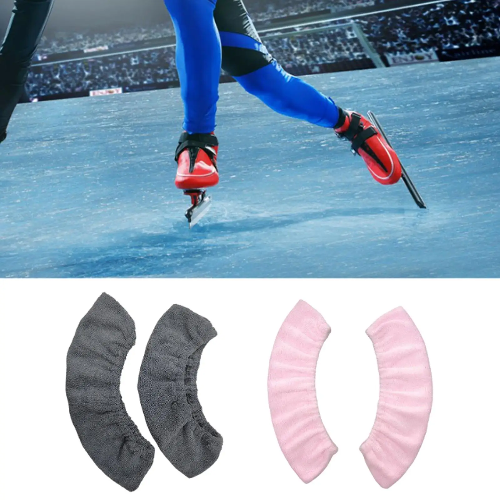 2x Ice Skate Blade Covers Soft Ice Skate Guards Skating Cover Protection for Ice Skates Hockey Skates Figure Skates Accessories