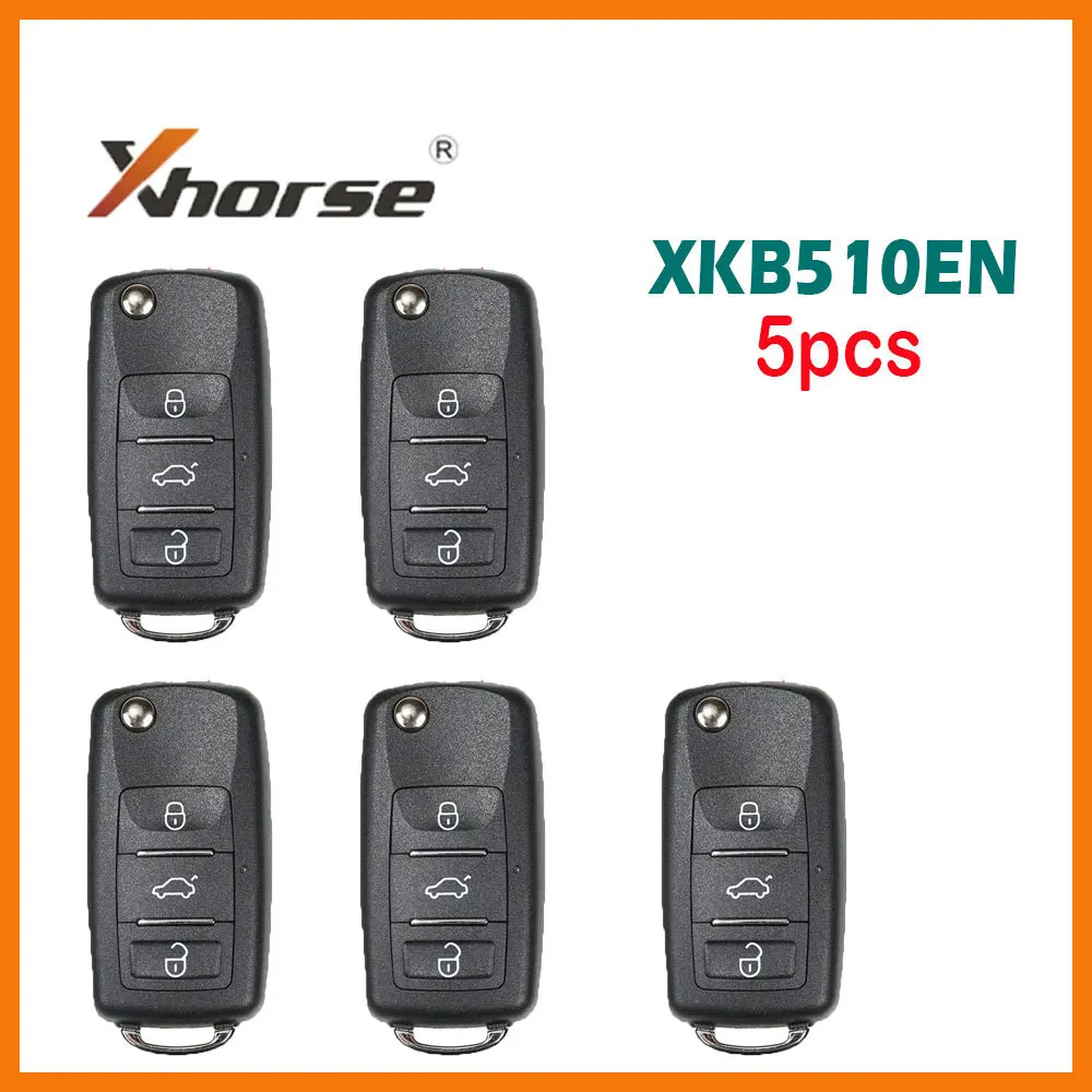 

5PCS/lot Xhorse XKB510EN Universal Remote Key B5 Type 3 Buttons Car Key for VVDI VVDI2 Key Tool(English Version) Car Remote Key