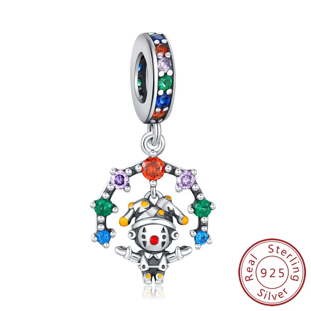 

Silver Jewelry 925 Real Certified Ball Juggling Shaky Dangle Charm For Moment Bracelet Birthday Wife Gift Sale