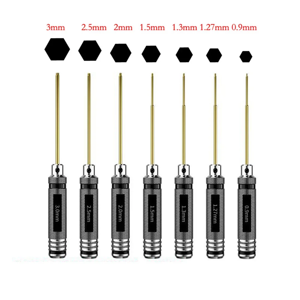 모델 비행기 수리 육각 드라이버 비트 편안한 그립 드라이버 비트 0.9mm,1.27mm,1.3mm,1.5mm,2mm,2.5mm,3mm