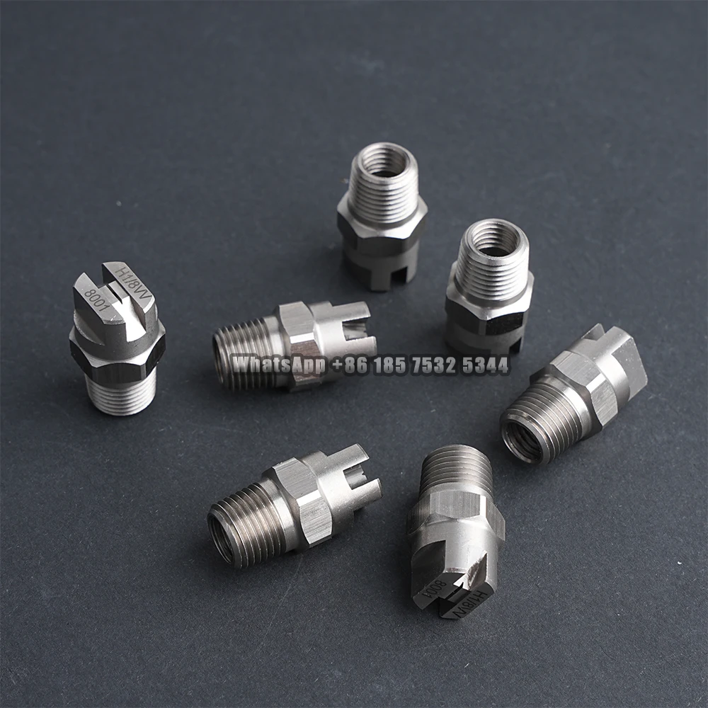 SS304 High pressure 1/8“ 1/4"  Flat Fan Spray Nozzle, Industrial / Factory Cleaning, Dust Removal Nozzle Washing, 11001 9502 800 6