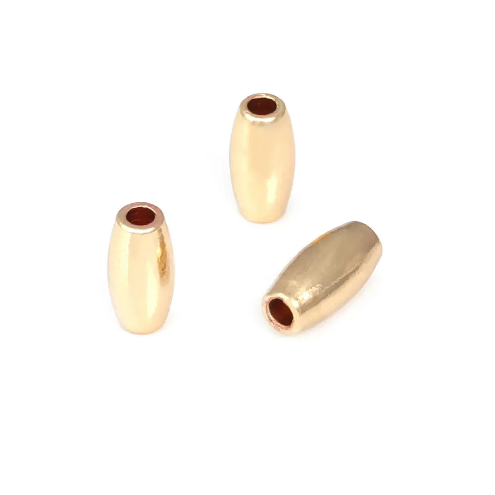 Cuentas de Brass Doradas de 18K Diseño Ovalado Cilíndrico Suministros para Hacer Joyería DIY - details 38