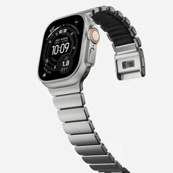 Zinc Alloy Metal Magnetic Bracelet Strap - 44mm 45mm 46mm 49mm (Titanium Black)