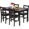 Kitchen Table and Chairs Dining Room Table Set,Wood Elegant Kitchen Sets for Small Space,Dark Brown 1