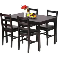 Kitchen Table and Chairs Dining Room Table Set,Wood Elegant Kitchen Sets for Small Space,Dark Brown 1