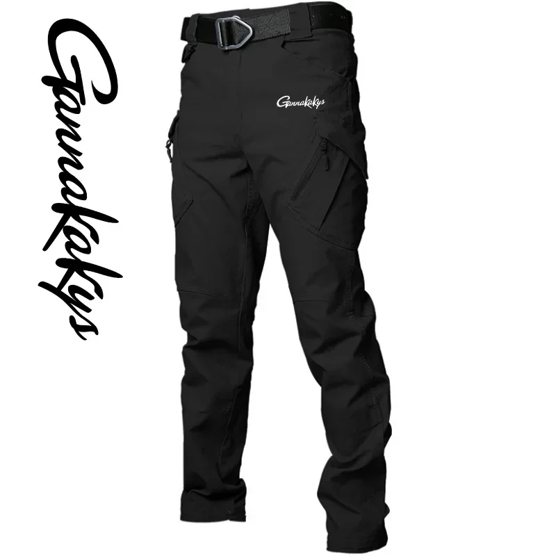 Men's Fishing Pants Windproof Hiking Multi Pocket Workwear Pants Outdoor Tactical Wear Resistant Pants