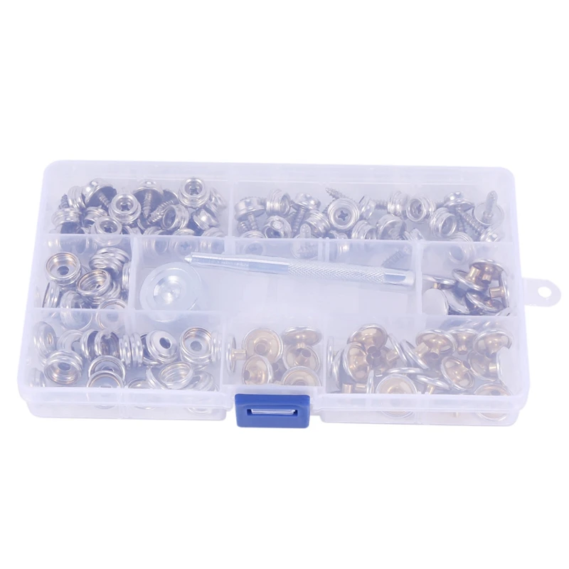 

120-Pieces Stainless Steel Marine Grade Canvas and Upholstery Boat Cover Snap Button Fastener Kit