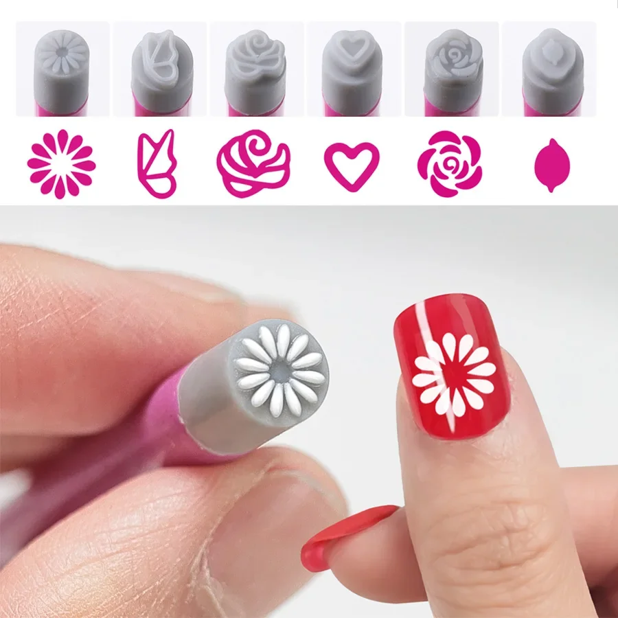 Nail Art Stamp Pen Set 4Pcs/6Pcs Stamper Floral Butterfly Designs Patterns