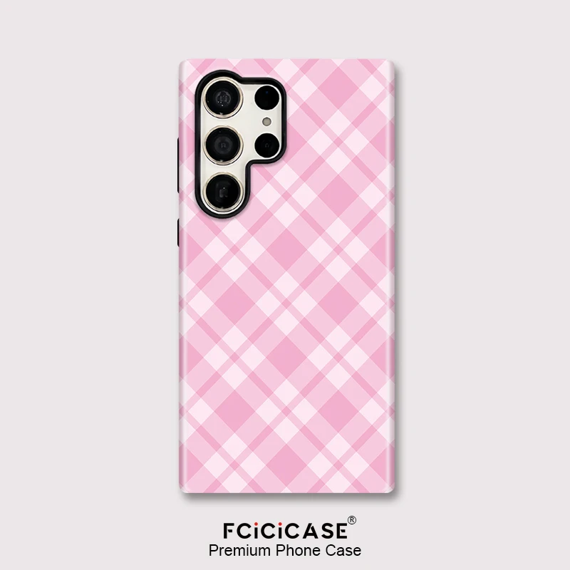 Grid Pattern Double-Layer Phone Case Cover