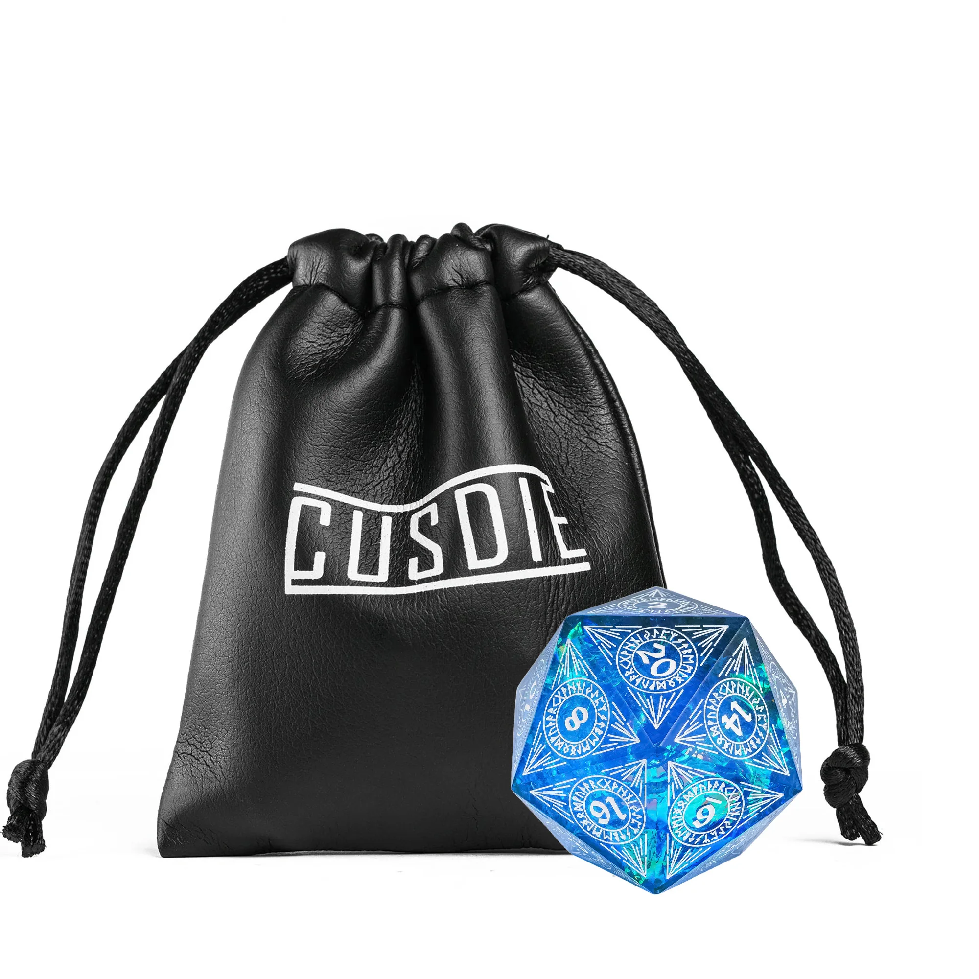 Cusdie 33mm D20 Dice Rainbow Film 20 Sided Resin Sharp Edges Dice Single D20 Polyhedral Dice for Party Bar RPG Board Games game dice dice set