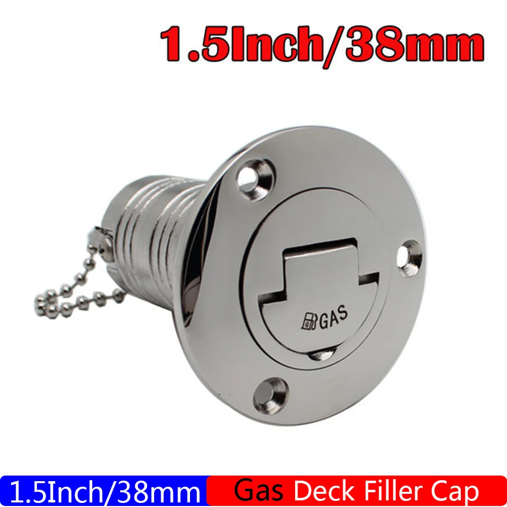 Stainless Steel 316 Deck Filler Cap - Mirror Polish Marine and RV Hardware for Gas, Diesel, Fuel, and Waste Water
