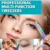1Pcs Eyebrow Tweezer Colorful Hair Beauty Fine Hairs Puller Stainless Steel Slanted Eye Brow Beard  Clips Removal Makeup Tool 1