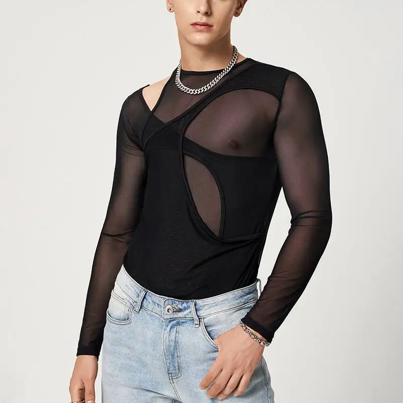 Men Bodysuits Men Jumpsuits Men Lingerie Mesh Bodysuits for Men S-5XL