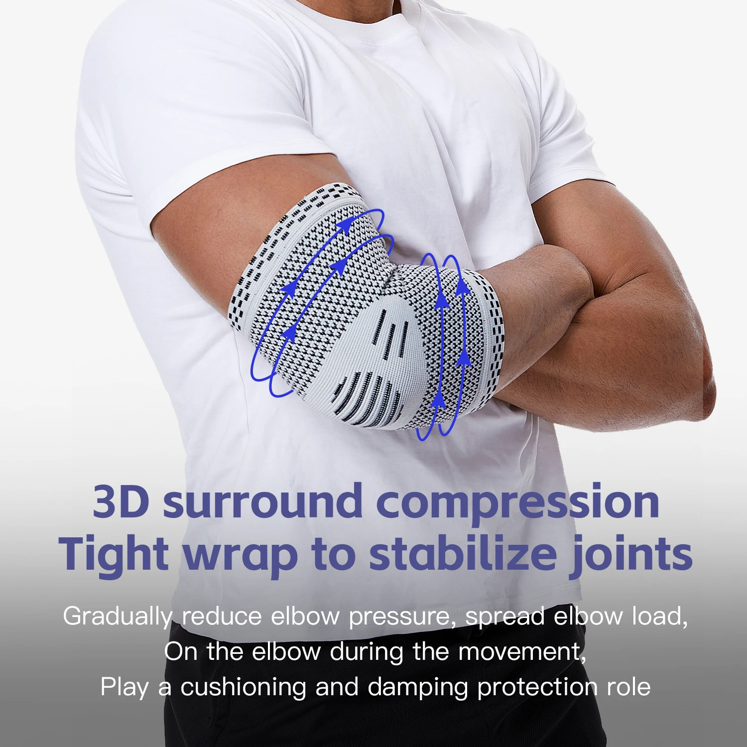 1Pcs Fitness Elbow Brace Compression Support Sleeve for Tendonitis, Tennis Elbow, Golf Treatment - Reduce Joint Pain