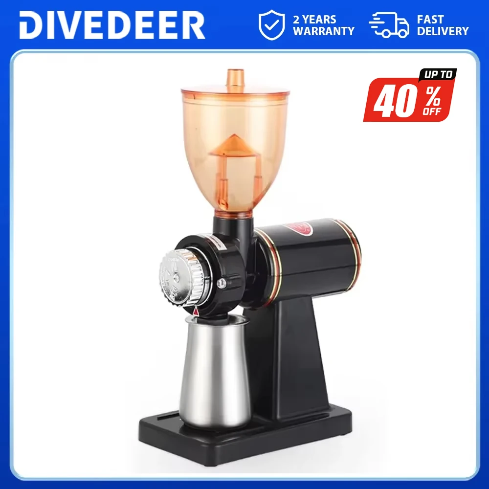 DIVEDEER Coffee Bean Grinder Flat Burrs Grains Spices Hebals Cereals Coffee Dry Food Grinder Medicine Mill Grinding Machine
