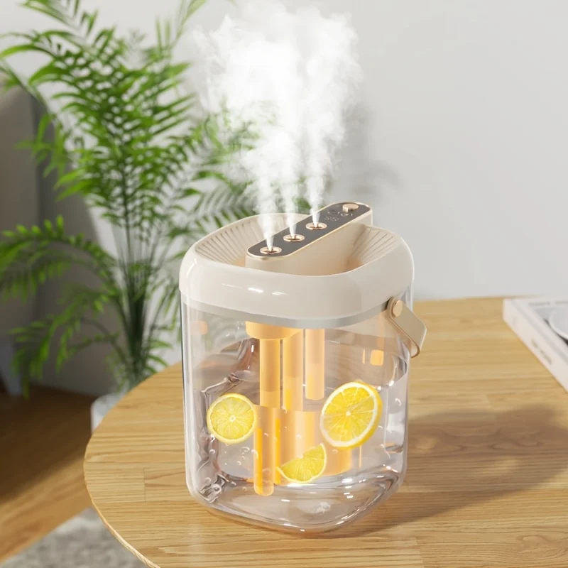 Intelligent 3-Spray Humidifier - 2L Large Capacity Water Tank, Warm Night Light, Waterless Protection, 4-Speed Mist Adjustment 1